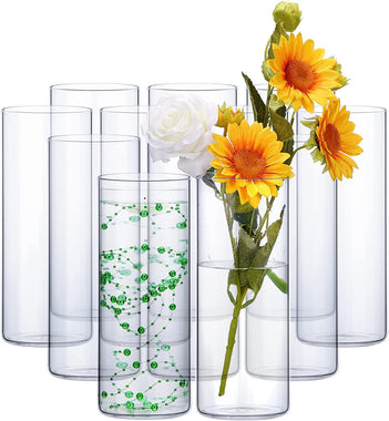 12 Pack Glass Cylinder Clear Flower Vase