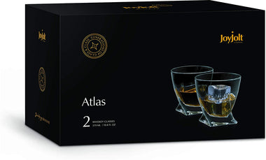 JoyJolt Atlas Crystal Whiskey Glasses