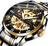 A-Alps Mechanical Stainless Steel Skeleton Wrist Watch