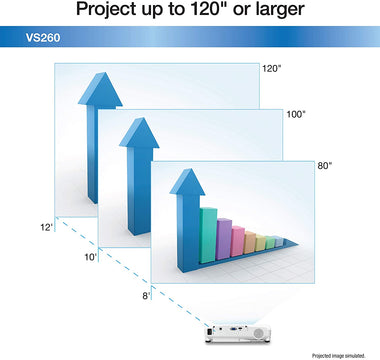 Epson VS260 3-Chip 3LCD XGA Projector, 3,300 Lumens Color Brightnes