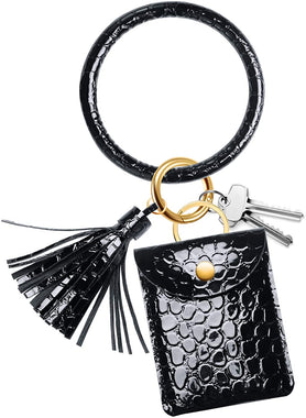 Adorve Key Chain Ring Bracelets Card Holder - Keychain Bangle Wristlet Unisex