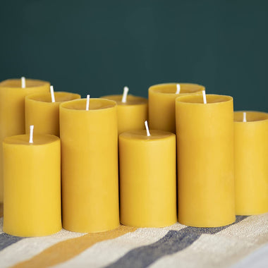 Pure Beeswax Pillar Candles 1.8x3 inch Set of 3