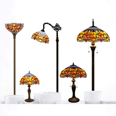 Tiffany Crystal Bead Dragonfly Style Lamp