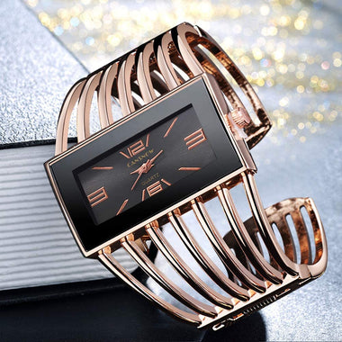 Women Luxury Cuff Bracelet Quartz Wrist Watch