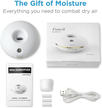 Fancii Cool Mist Personal Mini Humidifier, USB or Battery Operated Portable Travel
