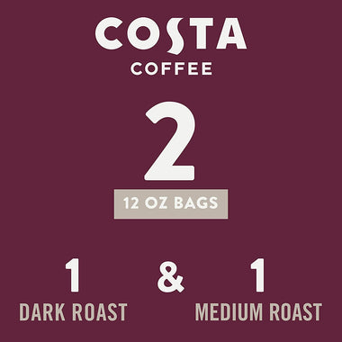 Costa Coffee Ground Coffee  2 bags (12oz each)
