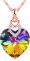 3 Heart Necklace Crystals from Swarovski for Women Girl Pendant