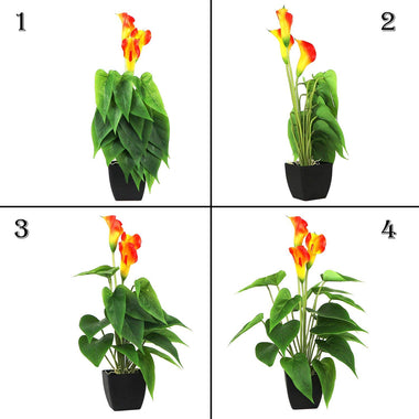 Artificial Flower Plants Calla Lily Faux Small Potted Plant