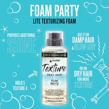 SexyHair Texture Foam Party Lite Texturizing Foam