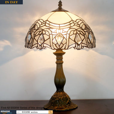 Tiffany Stained Glass Crystal Style Table Lamp