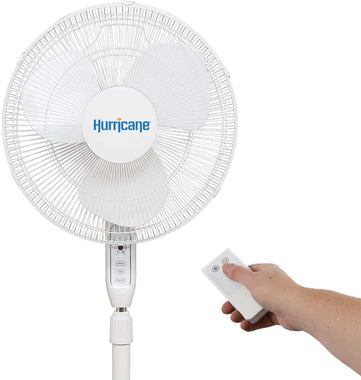 Hurricane Pedestal Fan - 16 Inch, Supreme Series, 90 Degree Oscillation With Remote