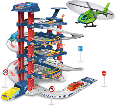 Kids Garage Toy Set, Toy Vehicle Garage for Toddlers