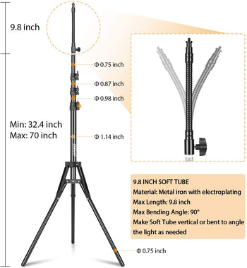 18'' Ring Light with Stand, Emart Big Size Ringlight Kit