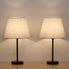HAITRAL Bedside Table Lamps - Small Nightstand Lamps Set of 2 with Fabric Shade Bedside Desk