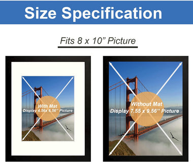 Set of 2 Display Pictures 5x7 with Mat Frames