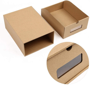 10 Pack,DIY Visible Cardboard Shoe Storage Boxes
