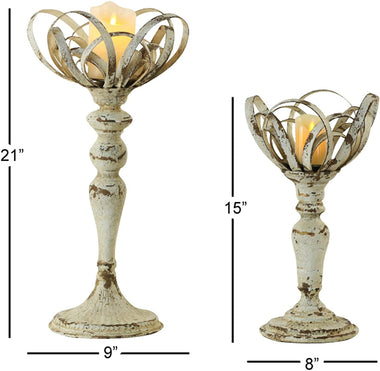 Goblet-Shaped Metal Candle Holders