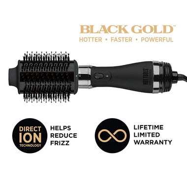 Professional Black Gold Detachable One-Step Volumizer and Hair Dryer