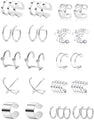 Tornito 4-10 Pairs Stainless Steel Ear Cuff Helix Cartilage Clip