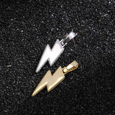 JINAO Hip Hop Lightning Bolt Design Pendant 18k Gold Plated