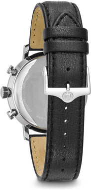 Men's Stainless Steel Analog-Quartz Watch with Leather Strap