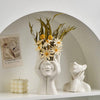 FJS Ceramic Face Vases, White Flower Vases for Decor