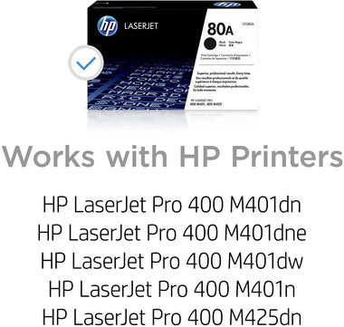 80A | CF280A | Toner Cartridge | Works with HP LaserJet Pro 400 Printer