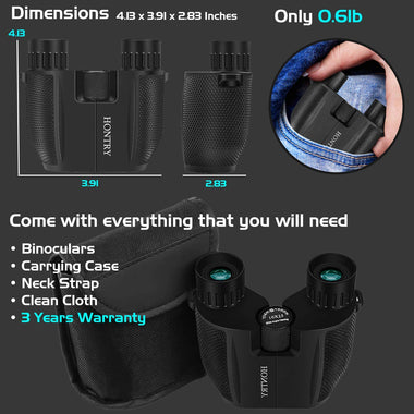 Binoculars for Adults and Kids, 10x25 Compact Binoculars for Bird Watching