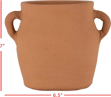 Natural Handthrown Terracotta Vase with Handles