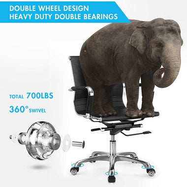 Office Chair Caster Wheels 2 Inch Heavy Duty Quadruple Ball Bearings