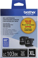 Brother Genuine High Yield Black Ink Cartridges, LC1032PKS, Replacement