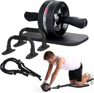 Ab Roller Wheel, 6-in-1 Ab Roller Kit with Knee Pad