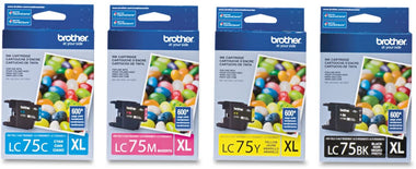 Brother Genuine High Yield Color Ink Cartridge, LC753PKS