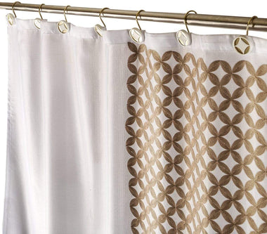 Diamond Lattice Decorative Fabric Gold Shower Curtain