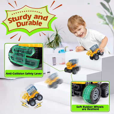 Dinosaur Toys for Kids 3-5, 4 Pack Large Monster Truck Toys