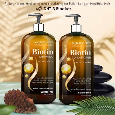 MAJESTIC PURE Biotin Shampoo and Conditioner Set with DHT Blocker Complex
