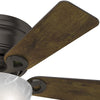 Haskell Indoor Low Profile Ceiling Fan with LED Light and Pull Chain Control