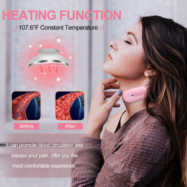Neck Massager with Heat, Intelligent Neck Massage for Pain Relief, 6 Modes  15 Levels Cordless Deep Tissue Trigger Point Massager Used at Office, Home,  Travel, Gift for Women Men Mom Father
