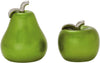 Superb Ceramic Green Pear Apple Set of 2