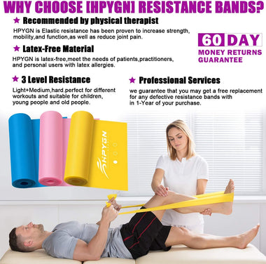 HPYGN Resistance Bands Set, Exercise Bands for Physical Therapy