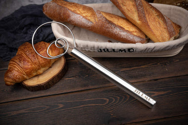 Jillmo Danish Dough Whisk, 12 inch Stainless Steel Bread Whisk