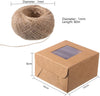 50 Pieces Brown Bakery Box and 80 M Rope with Display Window Paper Board.