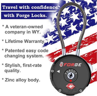 Forge Quality TSA Approved Luggage locks for travel accessories