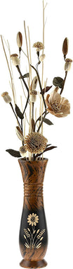Decorative Daisy Flower Wooden Vase