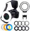Flash Light with LCD Display Adapter Rings