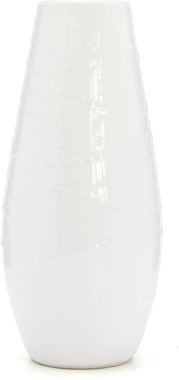 Hosley 12 Inch High White Textured Ceramic Vase