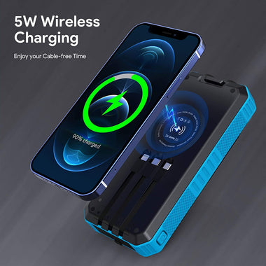 Solar Charger 36800mAh Solar Power Bank Wireless Portable Charger