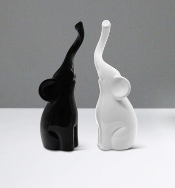 Loving Pair of Elephants Modern Ceramic Sculpture