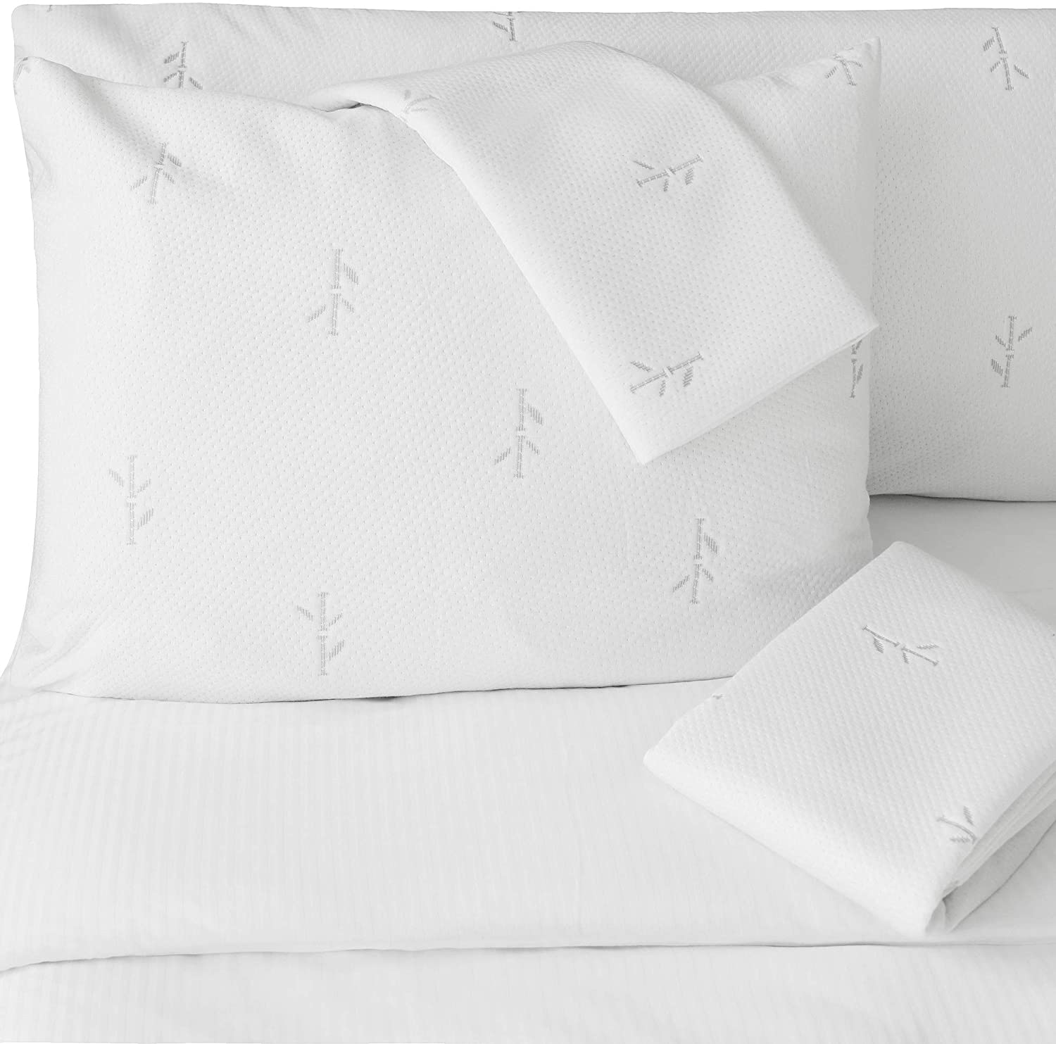 Set of 2 Euro Size SureGuard Pillow Protectors - 100% Waterproof, Bed Bug Proof, Hypoallergenic - Premium Zippered Cotton Covers - Smooth