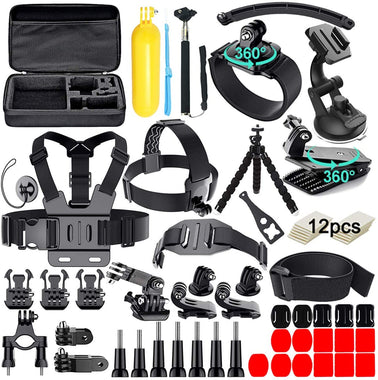 61 in 1 Action Camera Accessories Kit for GoPro Hero 9 8 7 6 5 4 Hero Session 5 Black